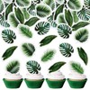 40PCS Edible Tropical Palm Leaves Cupcake Toppers Glutinous Rice Paper