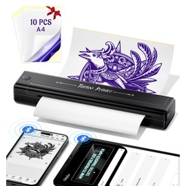 Yowell H1 Tattoo Printer Bluetooth, Stencil Printer, Tattoo Printer with 10 Sheets Transfer Paper, Tattoo Stencil Printer for Smartphone & PC, Thermal Printer Tattoo for Tattoo Artists and Beginners
