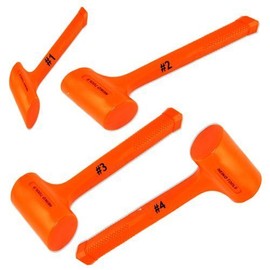 4 PCS Dead Blow Hammer, Neon Orange #1, 2, 3, 4