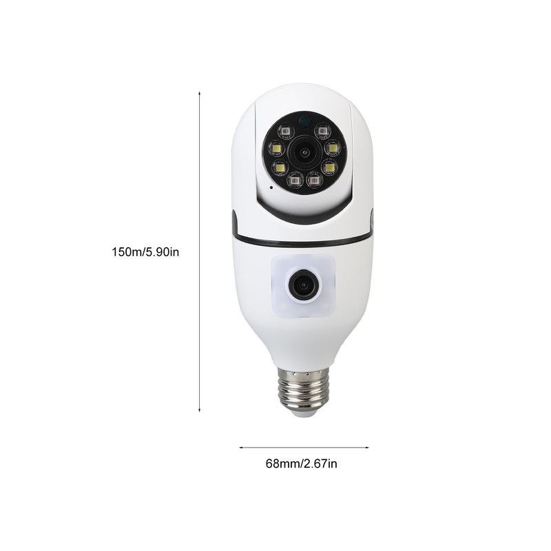 360 Degree Light Bulb Camera 1920 X 2160 Auto Tracking