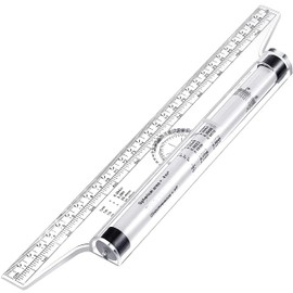 MyLifeUNIT Multi-Purpose Drawing Parallel Rolling Ruler, 12 Inch Drawing Design Ruler for Measuring, Drafting