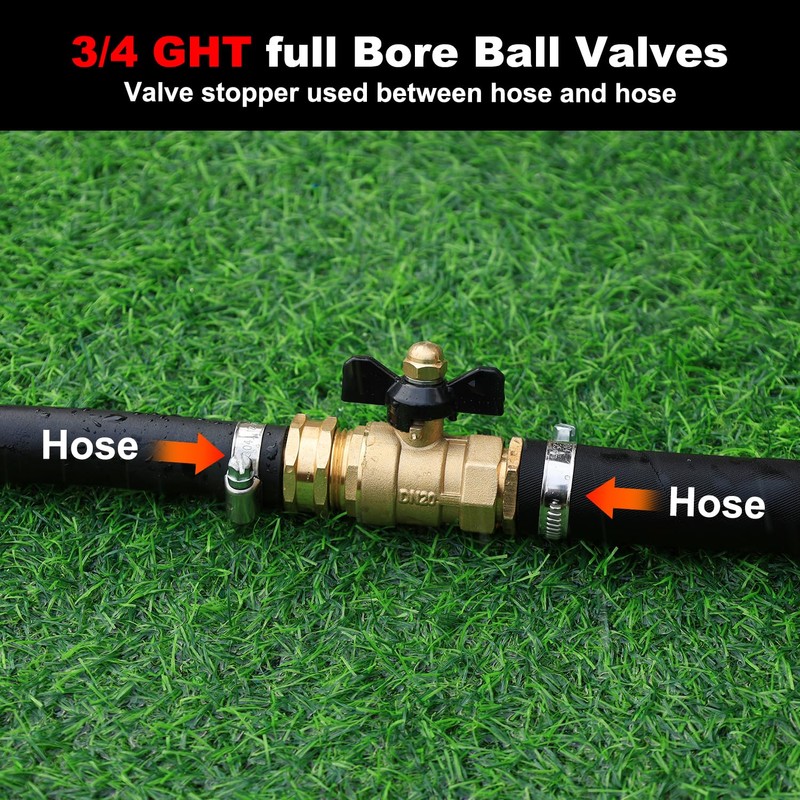 YELUN Garden Hose Brass Shut Off Valve Full Flow, No