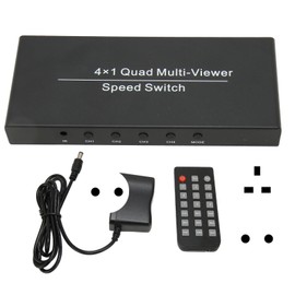 4X1 HD Multimedia Interface Multi Switcher 4 in 1 Out 1080P At 60Hz HD Multimedia Interface Multi Viewer 100‑240V EU Plug