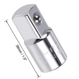 TOP-Vigor 3/8" Drive (F) x 1/2" (M) Socket Adapter, Chrome Vanadium Steel Reducer with Ball Lock, 3/8 to 1/2 Adapter for Ratchets and Hand Tools