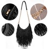 LUI SUI Women's Fashion Fringed Shoulder Bag Tassel Cross Body