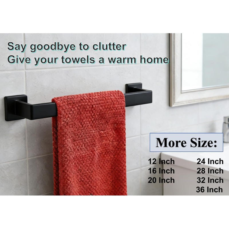 2 Packs 16 Inch Bathroom Towel Bar SUS304 Stainless Steel