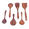 Kitchen Utensils Set Wooden Spatulas Spoons Comfortable Grip Minimaliset Kitchen