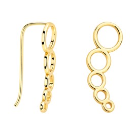 SOFIA MILANI - Women's Earrings 925 Silver - Ear Climbers as Circles, Yellow Gold, No Gemstone