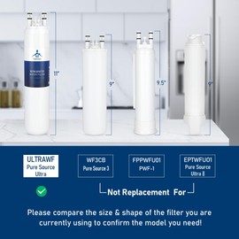TEEHAY ULTRAWF Water Filter Replacement, Compatible with Frigidaire ULTRAWF, Pure Source Ultra, Kenmore 9999, 469999, 46-9999, A0094E28261, Height 11 inches 2 Pack (2)