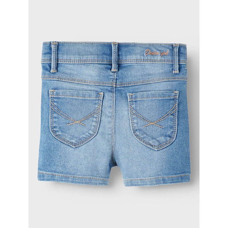 NAME IT Girls Nmfsalli Dnmthris Tb Shorts, Medium blue (medium