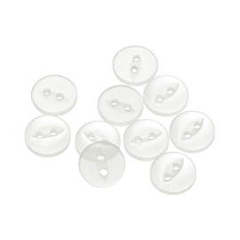 HARFINGTON 10pcs 16L White Round Sewing Buttons 10mm 3/8" Resin 2-Hole Fish Eye Craft Replacement Button for Craft Pants Dress Skirt Clothing Fastener Buttons