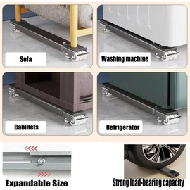 Heavy Duty Furniture Appliances Rollers,Extendable Furniture Appliances Rollers Mobile Washing Machine Base for Washer and Dryer,Refrigerators and Heavy Duty Furniture (White)