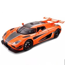 1:24 One1 Alloy Car Model Simulation Sound and Light Pull Back Toy Car Metal Sports Car Boys Collection Ornaments Gift (Orange)…