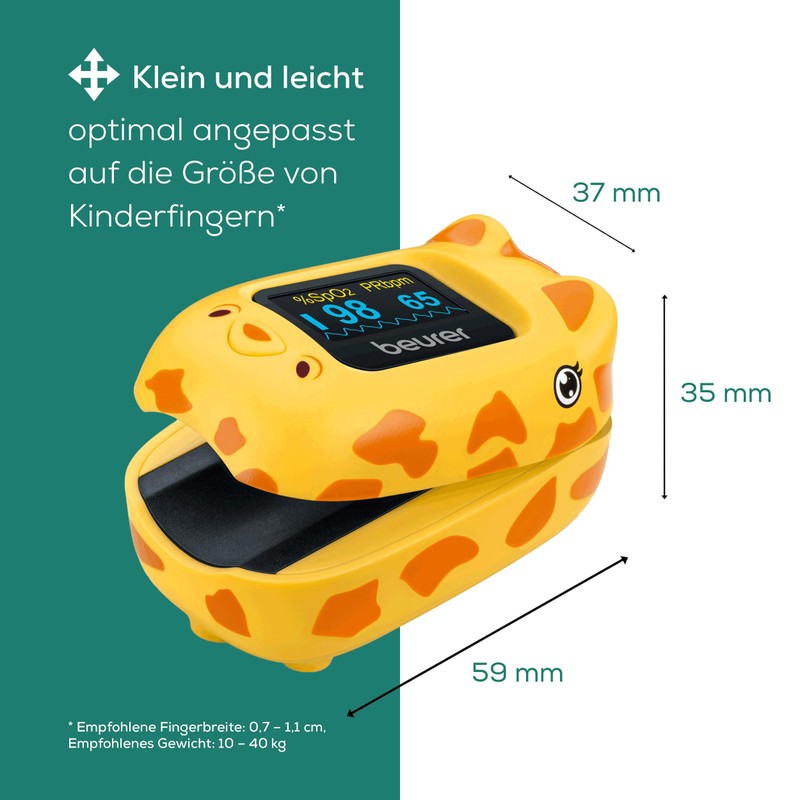 Beurer PO 13 Kids Finger Pulse Oximeter for Kids, Pulse