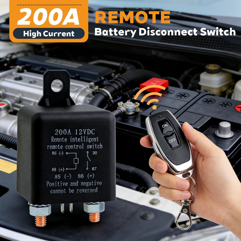 Remote Battery Disconnect Switch 12V, 200A Remote Control Battery Kill