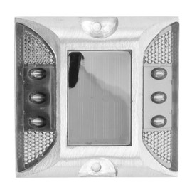 Solar Deck Light 6LED Solar Powered Driveway Light Highway Double Sided Reflective Lamp White