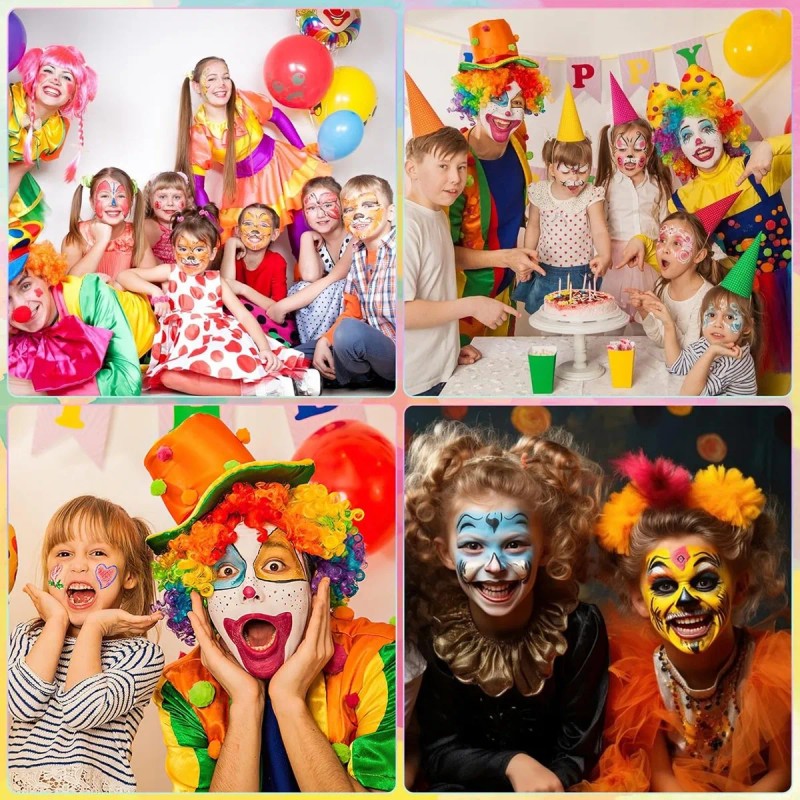 Set De Pintura Facial Para Niños, Pintura Facial De Hallowee