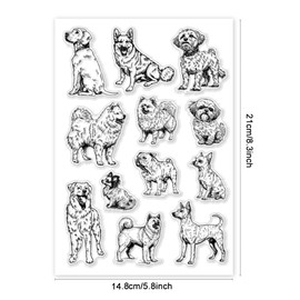 PH PandaHall Dog Clear Stamps Puppy Illustrated Clear Stamps Animal Rubber Stamps Transparent Silicone Stamps Pet Seal Stamps for Card Making Decoration DIY Scrapbooking Photo Album Diary Crafts
