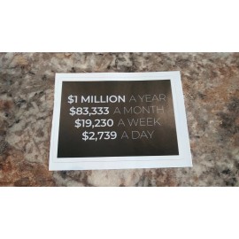 $1 MILLION A YEAR entrepreneur & millionaire motivational sticker! 4.0 x 2.8