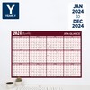 2024 AT-A-GLANCE® Horizontal Reversible Erasable Yearly Wall Calendar, 48" x