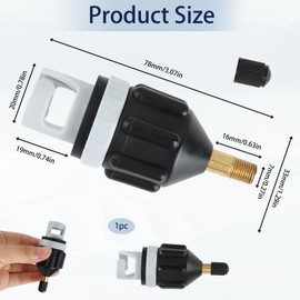 Sup Adapter for Compressor Stand Up Paddle Board Pump Accessories, Inflatable Boat Paddling Air Pump Valve, Easy to Use & Airtight for Stand Up Paddle Boards, Inflatable Boats, Kayaks