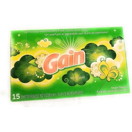 Gain Dryer sheets 15 sheets each 16x22 cm with 2 oz Baking soda pack of 4