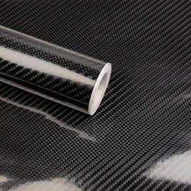 PVUEL 6D Carbon Fiber Vinyl Wrap, Waterproof Wrap Roll Without Bubble, Adapted to The Appearance and The Interior of Motorcycles, Computers, Cars (6D Black, 30cm x 150cm)