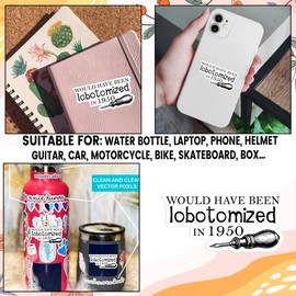 Set 3PCS 3 Inches - Lobotomized in 1950 Sticker ADHD Autism Funny Neurodivergent Mental Health Waterproof Vinyl Decal for Water Bottles Tumblers Laptops Hard Hat Cars Kindle - Gift for Women Girl