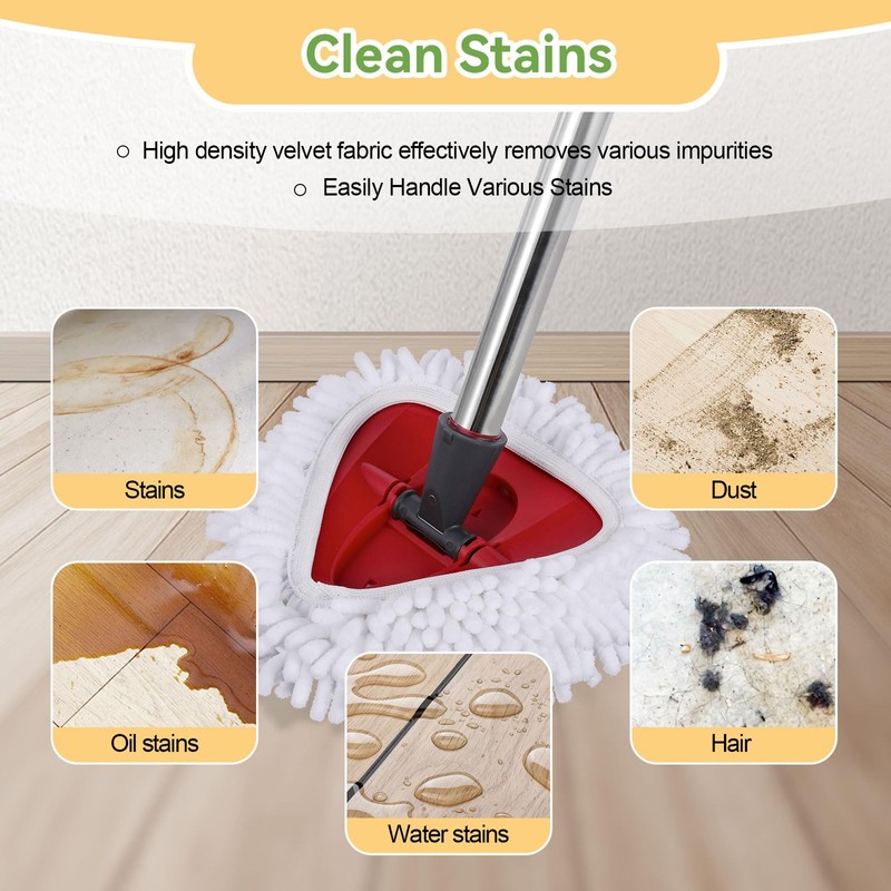 3 Pack White Reusable Microfiber Mop Pads Compatible with O-Cedar