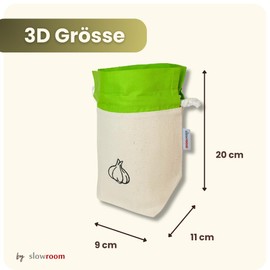 slowroom Vegetables Cotton, Practical and Attractive Garlic Storage Bag 15 x 20 cm