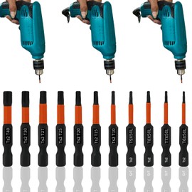 ALLY-MAGIC 11 Piece Torx Bit Set, Screwdriver Bit Set, T6-T40 Hex Shank Screwdriver Bit, for Repairing Furniture, Car, Electrical Appliances, E21-LSDTZ