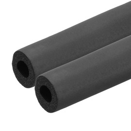 PATIKIL 5/8" (16mm) ID x 1.3Ft x 0.35" Pipe Insulation Foam Tube, 2Pcs Pipe Cover Wrap Roll Bar Tubing for Handle Grip HVAC Air Conditioner Units, Black