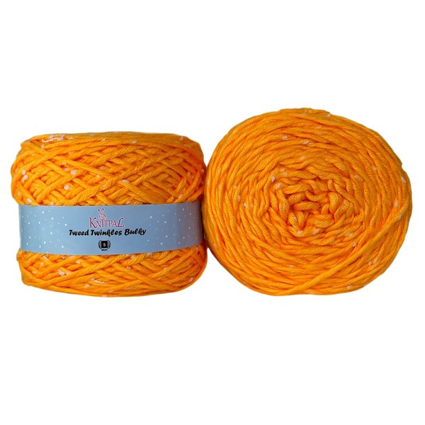 Tweed Twinkles Bulky Acrylic Yarn for Crocheting, 2 Cakes, 400Yds/400G,
