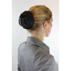 Hairpiece Hairbun BUN hairknot knot beautiful and traditional PLAIDED strands plaid BLACK N796-2