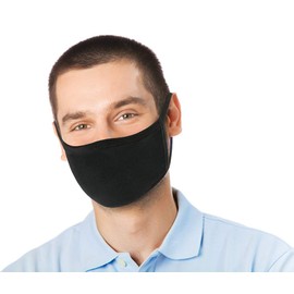 4 Pk Unisex Black Washable Reusable Face Mask & Mouth Cover for Men and Women -2 Layers Breathable Cotton Fabric - Made in USA