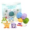 Tyzon 4 Pcs DIY Puff Bubble Animal Crochet Kit-Beginner Knitting