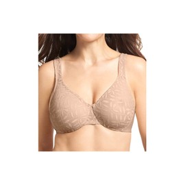 Olga Women's Sheer Leaves Minimizer Bra, French Toast, 40D
