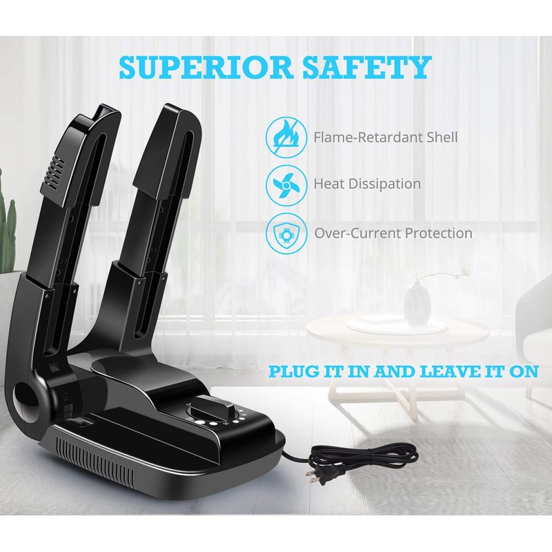 AIWOTOWOW Portable Electric Shoes Boots Dryer Warmer Adjustable Foldable Rack