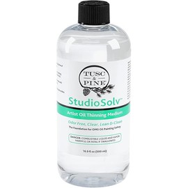 Tusc & Pine StudioSolv™ Odorless Mineral Spirits 16.9oz (500ml) - Purified Odor-Free Spirit Solvent for Thinning Oils, Artists, Painting Thinner, Professionals, & More!