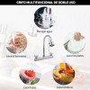 Kirotla Grifo Mezclador Doble Comando Flexible Para Cocina Fregadero