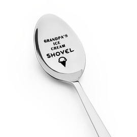 Grandpa Spoon Gifts from Granddaughter Grandson, Grandpa Fathers Day Birthday Gift for Granddad Grandpa's Ice Cream Shovel Spoon for Grandfather Retirement Gifts for Grandpa Ice Cream Lovers Gifts