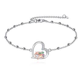 DAYLINLOVE Bearded Dragon Bracelet 925 Sterling Silver Heatrt Bearded Dragon Jewelry Gifts For Women