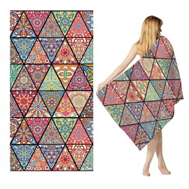 ZPPLD Beach Towel,Microfiber Beach Towel,Extra Large Beach Towel 180X100CM, and Free Beach Towel Super Lightweight Travel Towels for Swimming Pool, Camping, Picnic, Yoga Gym Sports (B)