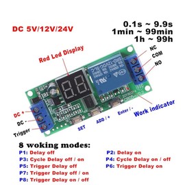 WEITOL 1PCS DC 5V / 12V / 24V Multifunction Digital Time Infinite Delay Switch Timer Relay Module (Size : 24v)
