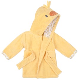 Baby Essentials Hooded Baby Animal Bathrobe with Tie Closure for Newborns and Infants 0-9 Months (US, Age, 0 Months, 9 Months, Delightful Duck)
