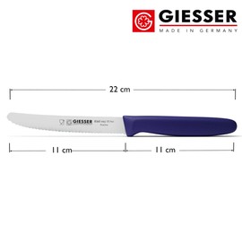 Giesser seit 1776 - Made in Germany - Tomatenmesser 6er Set Halal, lila, nachhaltiger griff, rutschfest, Universalmesser rostfrei, spülmaschinenfest, Messer für gesunde Küche
