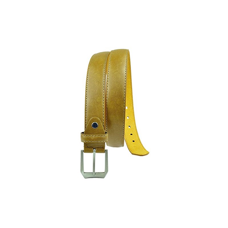Moda Di Raza Men's Dress Belt Leather With Square Buckle
