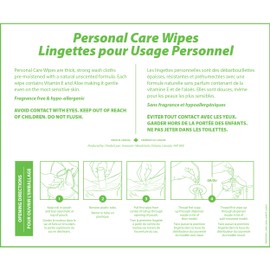 Touch Point Personal Care Skin Wipes, 384 Wipes Roll Refill, 8”x7”, Disposable, Fragrance-Free, Moisturizing Formula with Aloe and Vitamin E - Ideal for Hands, Faces, and Bottoms - Premium Quality