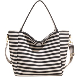 KESUDE Handbag Women's Shopper Bag Women's Large Beach Bag XXL with Zip Shoulder Bag Tote Bag Shoulder Bag Work Fitness Pool Travel Bag Family School, black