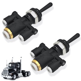 818-0007-000 Air Window Toggle Valve Switch (Pack of 2) – 1/4" Replacement for Peterbilt 379, Kenworth Trucks - Direct OE Replace 8180007000 for Air Window Control Systems